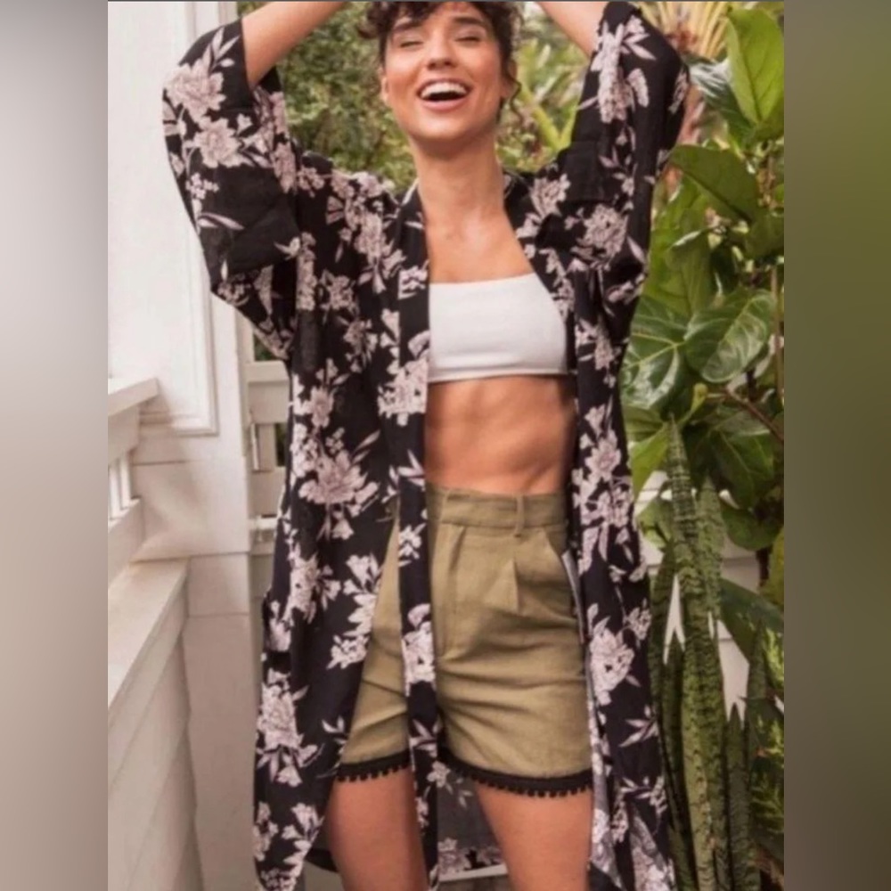 Spiritual Gangster Maya floral kimono duster robe